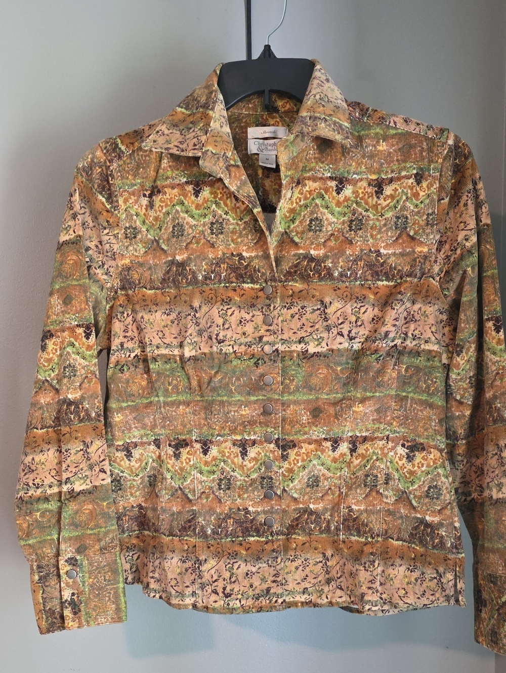 Christopher & Banks Stretch Fit Women's Button Down Corduroy Jacket Size Medium